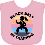 inktastic Girls Karate Black Belt in Training Baby Bib