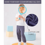 GFQLONG 4 Pack Toddler Boys Girls Cotton Linen Plain Pants Harem Trousers Casual Basic Elastic Loose Summer Spring Bloomers,4PCS-Blue,3T