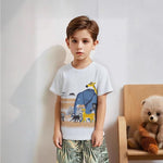AIWUHE Toddler Boys Summer Clothes Graphic Tees Cotton Tshirts Short-Sleeve T Shirts Animal Print Shirt Clothes Light Gray Elephant 5315 3T