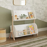 Babyletto Tally Storage Bookshelf in White and Washed Natural