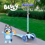 Bluey Self Balancing Kick Scooter with Light Up Wheels, Extra Wide Deck, 3 Wheel Platform, Foot Activated Brake, 75 lbs Limit, Kids & Toddlers Girls or Boys, for Ages 3 and Up