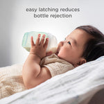 Olababy Gentle Silicone Baby Bottle, Anti-Colic, BPA free, Easy to Clean and Wide Neck Baby Bottles Best for Breast Feeding Babies (8 Ounce, Sky)