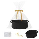 Gift Basket with Gift Bag and Ribbons,Small Rope Woven Shelf Storage,Baskets for Gifts Empty,Birthday,Shower,Decorative Organizer Box for Cat Dog Pet with Handles(White)