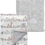 CREVENT 30''X40'' Cute Cozy Fluffy Warm Baby Blanket for Boys Infants Toddlers' Bedding Crib Cot Stroller, Baby Shower Birthday Newborn's Gift - Grey Cloud