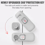 5 Pack Child Proof Refrigerator Lock, QYESWHSR Fridge Locks for Kids with Sticky Adhesive Pads, Child Safety Locks for Doors, RV Refrigerator, Oven Lock Child Safety Baby Cabinet Locks - Grey Updated