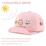 Cotton Baby Baseball Caps - Infant Toddler Sun Cap for Boys & Girls - Spring/Summer Outdoor Hat (3-18 Months, Embroidery Animals Pink)