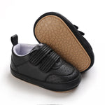 Clowora Baby Boys Girls Shoes Non-Slip Rubber Sole Sneakers Infant First Walking Toddler Crib Shoes Newborn Loafers Flats. (08/Black,12-18 Months)