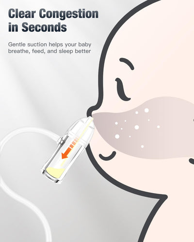Omnilove Baby Nasal Aspirator Manual Nose Sucker for Newborn & Infant, Manual Pump Silicone Snot Cleaner, Baby Registry Must Haves Newborn Essentials