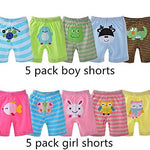 Monvecle Baby Boy 5pcs Pack Newborn to Toddler Summer Cotton Cartoon Shorts Gift Set 3M