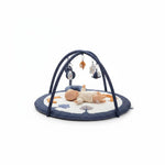 Baby Play Gym Mat,Tummy Time Mat - 100% Cotton Soft Playmat with 6 Detachable Toys for Tummy Time,Machine Washable,Sensory Development Gift,Little Fox