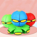 Magic Bouncing Ball, Magic Flying Saucer Bouncy Ball, Pop up, Dual Form Freely Switchable Toy with 6 Light, Parent-Child Interaction, Suitable for Indoor & Outdoor