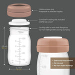 Maymom Wide Neck Breastmilk Collection n Storage Bottle 5.4 oz; Re-markable SureSeal Disc. Fits Spectra S2 Spectra S1 9 Plus.