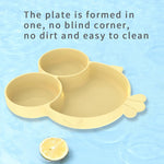 Altibrant Toddler Fun Plate,Baby Fish Silicone Plate,Self Feeding Training Divided Plates Dish