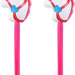 TOSAMZOO 2 Inflatable Horse Heads - Funny Stick Horse Toys for Kids' Birthday Parties (37 Inch Pink)