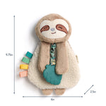 Itzy Ritzy - Itzy Lovey Including Teether - Baby Lovey with Teether, Textured Ribbons & Dangle Arms - Features Crinkle Sound, Sherpa Fabric and Minky Plush (Sloth)