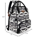 Wrangler Aztec Backpack Organized Daypack Travel Baby Bag with Stroller Strap and Side Bottle Pockets