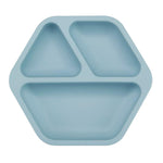 PandaEar 3 Pack Toddler Plates, Hexagon Divided Suction Plates for Baby, 100% Food Grade Silicone Baby Plates, Non-Slip, Baby Led Weaning Supplies, Microwave & Dishwasher Safe (Hexagon)