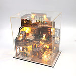 Lannso DIY Dollhouse Miniature Kit, Doll House Kit with Dust Proof Cover and Music Box, Mini Wooden Dollhouse Toys for Adult Gift(M2132)