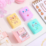 Cartoon Student Pencil Sharpener with Eraser, Multicolour, Dual Purpose, 1Pc