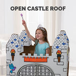 Bankers Box at Play Color in Castle Playhouse, Cardboard Playhouse and Life Size Craft Activity for Kids and Families