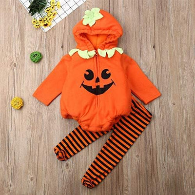 oneflow Newborn Toddler Baby Girl Boy Halloween Pumpkin Costumes Cute Hooded Romper Jumpsuit Outfit Clothes