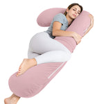 INSEN Pregnancy Pillow for Sleeping,Maternity Body Pillow for Pregnancy Women,Pregnancy Support Pillow for Back, Hip Pain, Pink