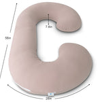 INSEN Pregnancy Pillow Cooling, Maternity Pillow with Soft Cotton Cover, C Shaped for Side Sleeping