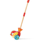 Hape Lilly Musical Push Along | Wooden Push Along Baby Walking Bird, Playful Kids Toy with Detachable Stick, Multicolor, 22.05 Inch