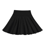 Kionio Toddler Baby Girl Skirts Flared Girls Mini Skorts Stretch Tennis Skater Uniform Athletic Skirts with Shorts Pockets Black