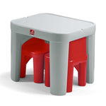 Step2 Mighty My Size Kids Table & Chair Set, Playroom Activity Table for Arts & Crafts, Made of Durable Plastic, For Toddlers 2+ Years Old, Gray & Red