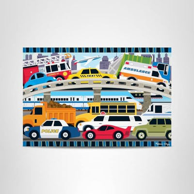 Melissa & Doug Traffic Jam Jumbo Floor Puzzle (24 Pieces, 2 x 3 Feet), Vehicle-Themed Jigsaw Puzzle for Preschoolers and Kids Ages 3+ - FSC Certified