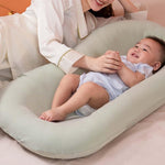 Lucakuins Baby Lounger, Bionic Design, Newborn to 24 Months, Soft Organic Cotton, Breathable, Pink, Portable, 19x4x4 inches