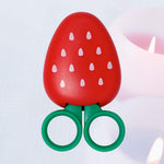 Refrigerator Paste Cutter Safety Scissors Mini Cute Strawberry Shape Portable Paper Cutters Set for Scrapbook Crafts Photo Album Decoration Greeting Cards Embroidery Scissor