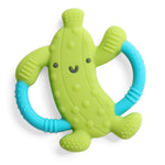 Itzy Ritzy Pickle-Shaped Baby Teether with Handles – Silicone Teether for Babies with Easy-Grab Handles and Textured, Teethable Surfaces – Baby Teething Toy for 3 Months & Up (Pickle)