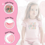 Only Good Vibes Retro Kids Toddler Baby Girls Short Sleeve T-Shirt Top(Good Vibes,2T)