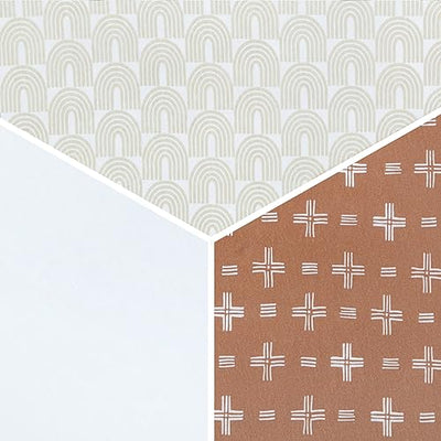 Delta Children Fitted Crib Sheets for Girls and Boys - 100% Organic Cotton Crib Sheet for Standard Crib and Toddler Mattresses - 28x52 Inch - GOTS Certified (Pack of 3), Neutral Boho