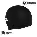 TYR Latex Swim Cap for Men and Women, Recreational Swimming Hat, Lightweight Hair Protection and Drag Reduction