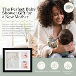 Little Hippo Baby Handprint Kit | Clay Footprint Keepsake Kit, Baby Prints Photo Frame, Infant Picture Frame, Baby Shower Gifts for Boy or Girl, Newborn Keepsakes (Black)