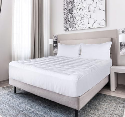 Utopia Bedding Twin Mattress Pad, Quilted Fitted Premium Mattress Protector, Deep Pocket Cover Stretches up to 16 Inches, Fluffy Pillow Topper (39x75 Inches, White)
