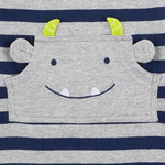 Simple Joys by Carter's Baby 3-pack Rompers, Blue Stripe/Turquoise Dino/Grey Navy, 3-6 months