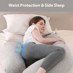 Elehealthy Pregnancy Pillow Maternity Pillow for Side Sleeping Soft Pregnancy Body Pillow for Pregnant Women, Maternity Pillow with Detachable and Adjustable Pillow Cover