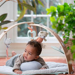 Ingenuity Cozy Spot Reversible Duvet Activity Gym & Play Mat with Wooden Toy bar - Loamy, Newborn and up