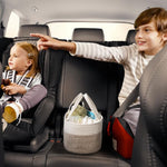 Kodomoore Diaper Caddy Organizer, Empty Gift Basket for Newborn Essentials, Baby Storage Basket, Stylish Gift Bag for Baby Shower, Boys and Girls – Small, White and Beige Brown