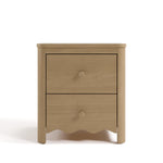 Storkcraft Casablanca 2 Drawer Nightstand (Driftwood) - GREENGUARD Gold Certified, Storage for Kids Bedroom, Premium Wood Nightstand with Elegant, Iconic Wave Detailing and Rounded Posts