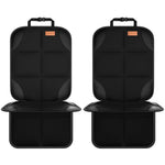SMART ELF Car Seat Protector, 2Pack Seat Protector Protect Child Seats with Thickest Padding and Non-Slip Backing Mesh Pockets for Baby and Pet,Sedan SUV Truck (Black)