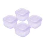 Olababy Clear Sense Silicone Storage Containers 4pk for Baby Food, Snacks, Formula, Puree, Sauce & More | Micro Plastic & BPA-Free | Daycare Essentials for Toddlers and Kids (Lilac, 2 oz / 60 ml)