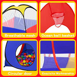 GeerWest 3 in 1 Kids Play Tent for Toddler with Baby Ball Pit and Play Tunnel, Children Indoor Outdoor Playhouse with Climbing Tunnel Toy for Toddlers, Boys and Girls Best Birthday Gifts