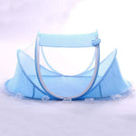 Baby Sleep Net, Baby Cot Crib Nets Cover Folding Crib Netting Baby Bedding Portable Breathable Baby Bed for Children Supplies Travel Bed (Sky-Blue,Green)