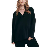 Motherhood Maternity Women's Long Sleeve V-Neck Scuba Pullover Nursing Hoodie, Black, Medium