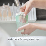 Olababy Gentle Silicone Baby Bottle, Anti-Colic, BPA free, Easy to Clean and Wide Neck Baby Bottles Best for Breast Feeding Babies (8 Ounce, Sky)